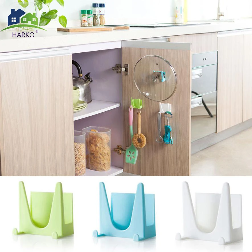 Hot Selling Plastic Kitchen accessories Pot Pan Cover Shell Sucker Tool Bracket Storage Rack Holding Holder | Дом и сад