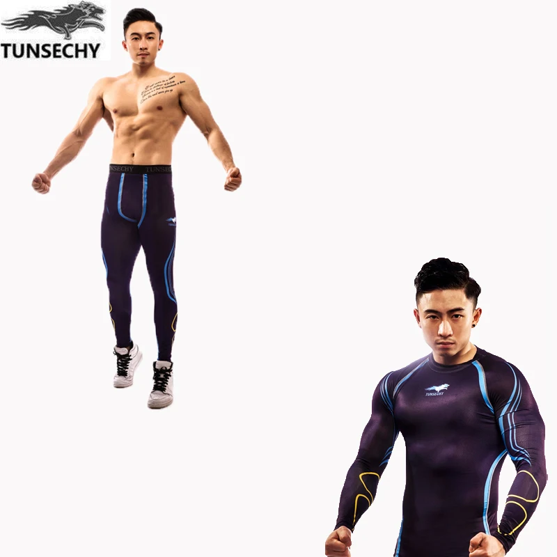 TUNSECHY winter Top quality New thermal underwear men underwear compression quick drying thermo underwear men Long Johns