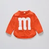 Cotton Baby Girl T-shirt Long Sleeved Spring Autumn Cartoon Letters M Kids Tops Boys Clothes Toddlers Tees 4