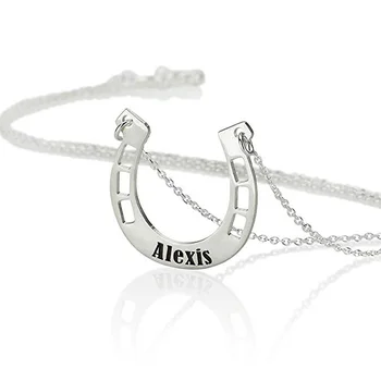 

Personalized Horseshoe Necklace Custom Made with any Name 3 Colors