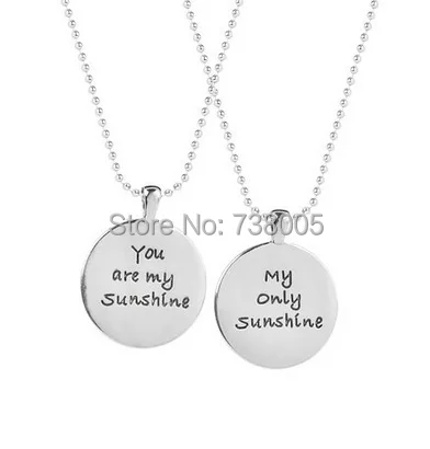 2015 новая мода лучшие друзья BFF Forever You Are My Sunshine my only sunshine серебряные подвески
