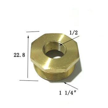 

1/2" BSP Female Thread x 1-1/4" BSP Male Thread Brass Reducer Bushing Reducing Coupler Connector Adapter Pipe Fitting For Water