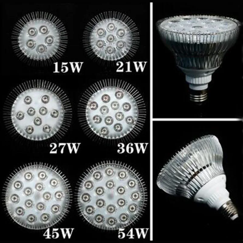 4 шт./лот E27 54 Вт 18X3 W 12 синий 6 Белый светодиодный коралловый риф светать высокой Мощность садок для рыбы, с регуляцией яркости освещения