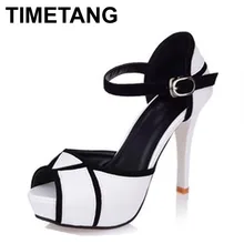 Timetang livraison gratuite 2017 hot vogue talons hauts chaussures de mode partie Pompes Dame Sexy Boucle Plate-Forme Sandales Vente Chaude Taille 35-39