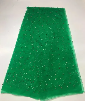 

New Designs African French Lace Fabric High Quality Nigeria French Net Lace 2016 With Stones and Beaded For Women j25gf9-1