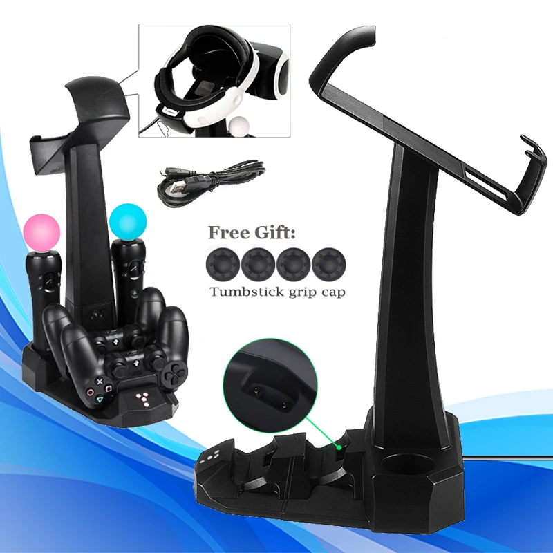 PS4 PSVR зарядная док станция с подставкой и 2 держателями для игровой станции 4