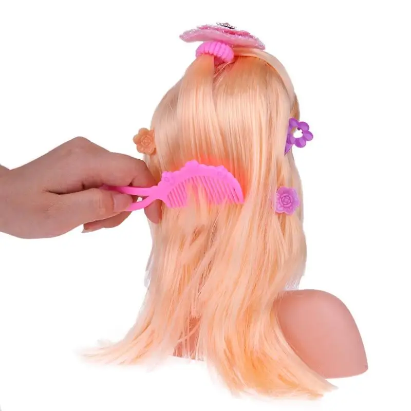 Half Body Makeup Hairstyle Doll 21x19cm Cosmetic Head Pretend Play Toys Girls Birthday Christmas Gifts Girls Makeup Training Set