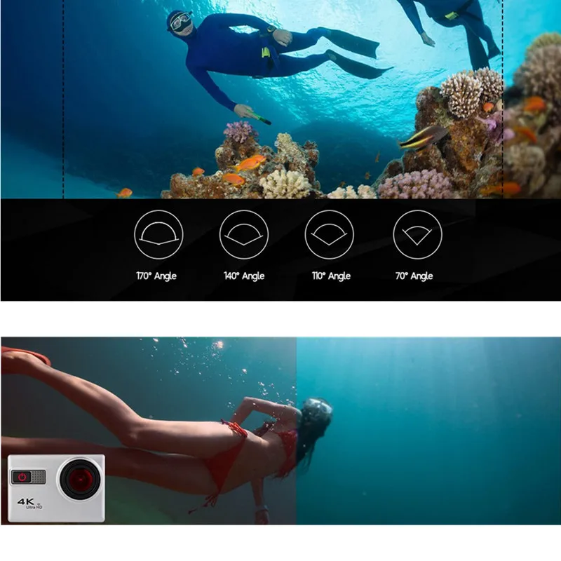 Sansnail F68/F68R Экшн-камера 4K Ultra HD Wifi 2,0 дюймов водонепроницаемая Спортивная камера с 170 широкоугольным сенсором объектива Novatek 96660