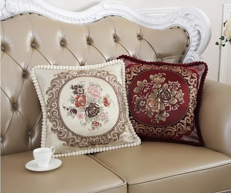 Накидки на подушки, классический европейский Стиль Высокое качество Подушка Чехол элегантный цветочный диван автомобиля декоративный чехол для диванной подушки домашний текстиль