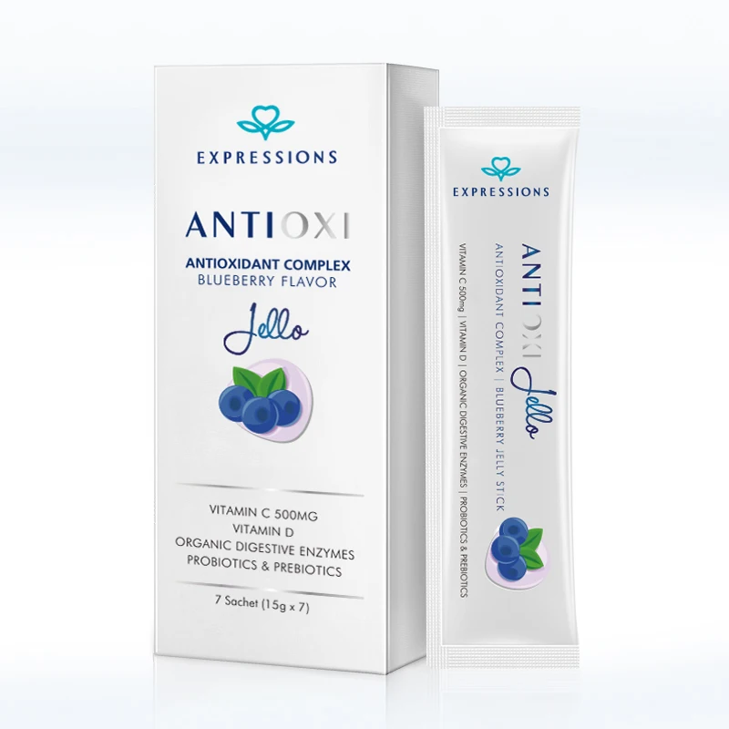 

ANTI-OXIDANT BLUEBERRY JELLY / JELLO Provide Double Anti-aging Effect Promote the Synthesis of VC Make the Skin More Delicate