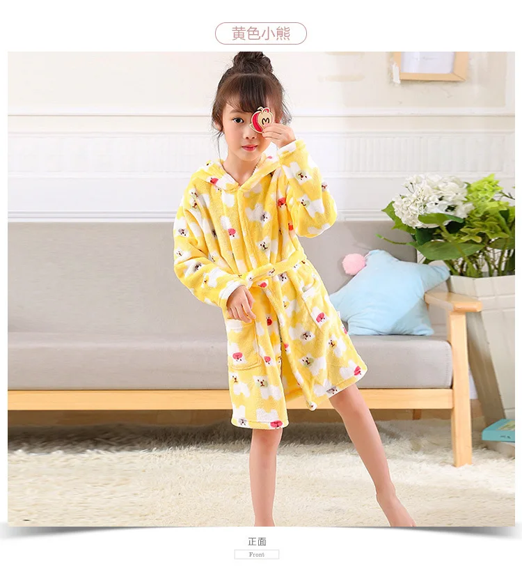 best Sleepwear & Robes Children Flannel Bathrobes Nightwear 2022 Fashion Children Pajamas Hooded Bathrobe Soft Bath Robe Cute Girls Robe Cartoon Gown designer nightgowns