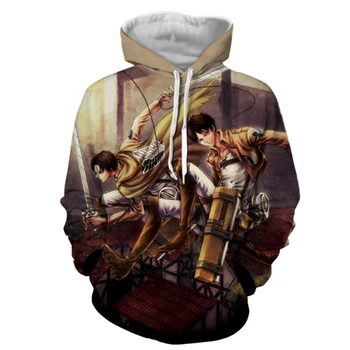 

YOUTHUP 2020 Anime Men's 3d Hoodies Fashion 3D Full Printed Hooded Pullovers Attack on Titan Male Hoodies Sweatshirts