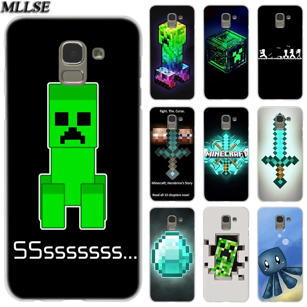 

MLLSE Minecraft Time Fashion Clear Case Cover for Samsung Galaxy J2 J4 CORE J3 J5 J7 2016 2017 EU J8 J6 2018 J4 Plus J7 Prime