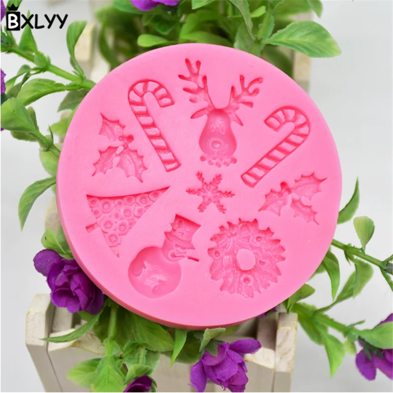

BXLYY Christmas Decoration Christmas Tree Snowman Silicone Mold Cake Decoration Tools Halloween new Year decoration wedding.7z