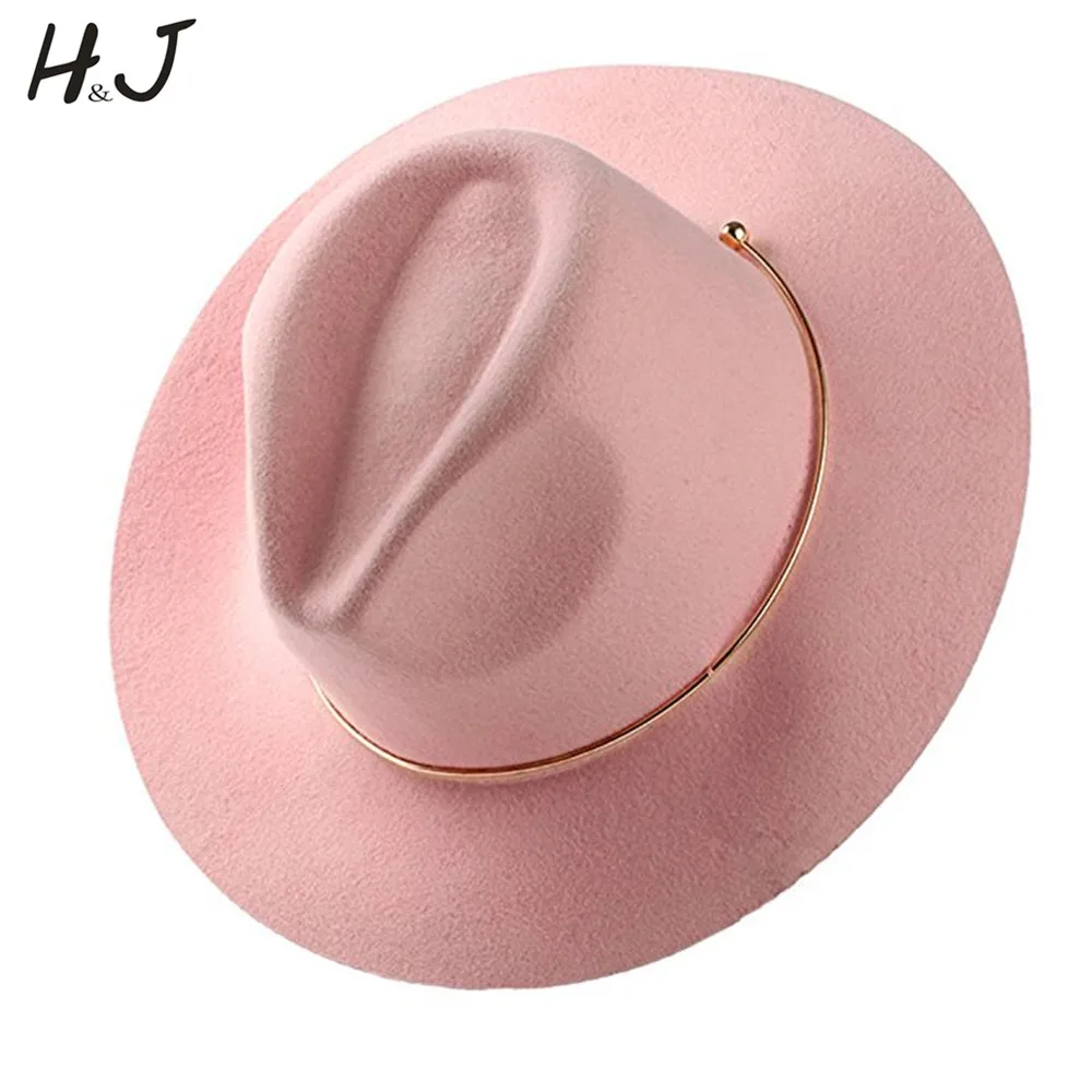 100% Perempuan Wol Merasa Topi Fedora 