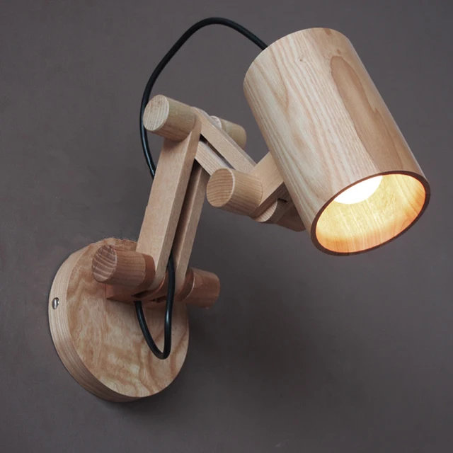 Modern Oak Wooden Wall Lamp Bedroom Reading Lights Creative Modern Oak Wooden Wall Lamp Bedroom Reading Lights Creative Decoration Sconce Lighting Mounted Light Fixtures Wandlamp