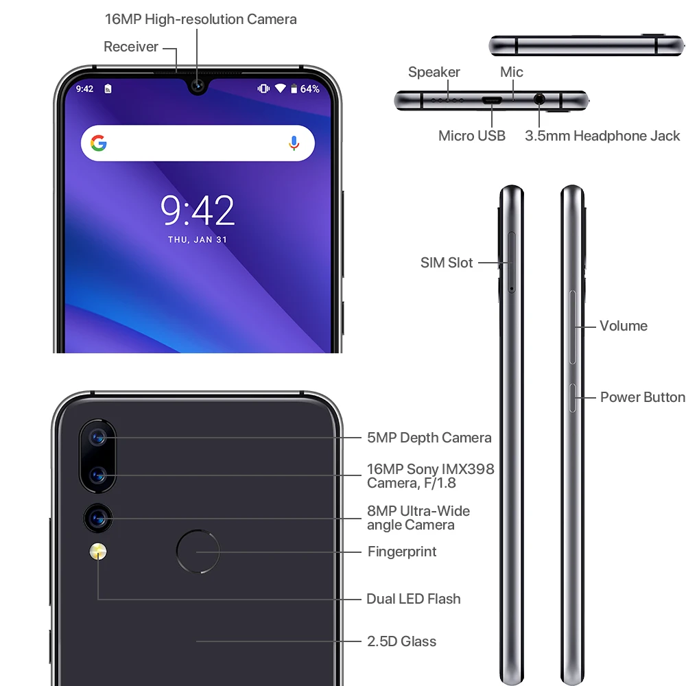 Pre-sale-Global-Version-UMIDIGI-A5-PRO-Android-9-0-Octa-Core-6-3-FHD-16MP