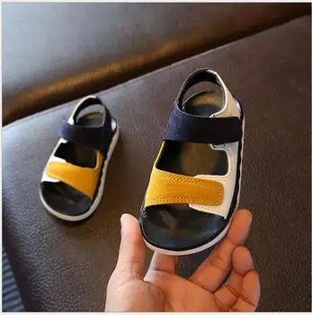 

Children's Sandals High quality Kids Shoes Baby Boy Girl Patchwork Summer Beach sport Soft leather Sandals Shoes Sneakers