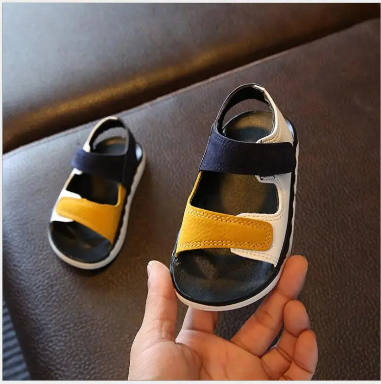 

children's Sandals High quality Kids Shoes Baby Boy Girl Patchwork Summer Beach sport Soft leather Sandals Shoes Sneakers