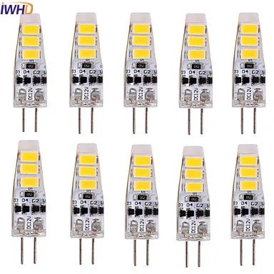 

IWHD 2W Mini G4 12V LED Bulb 120LM Mini G4 LED 12V Bi-pin Lights Warm White/White Replace Halogen Chandeliers 10PCS