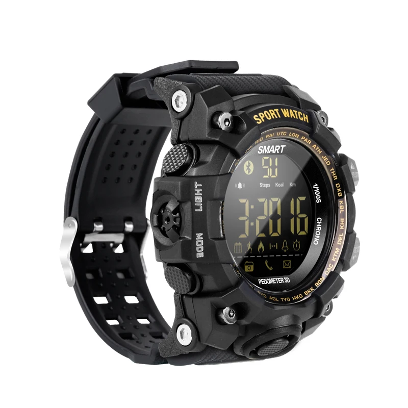 SENBONO Смарт-часы EX16S 5ATM водонепроницаемые Смарт-часы с пультом дистанционного управления фитнес-часы Bluetooth трекер активности спортивные часы - Цвет: Черный