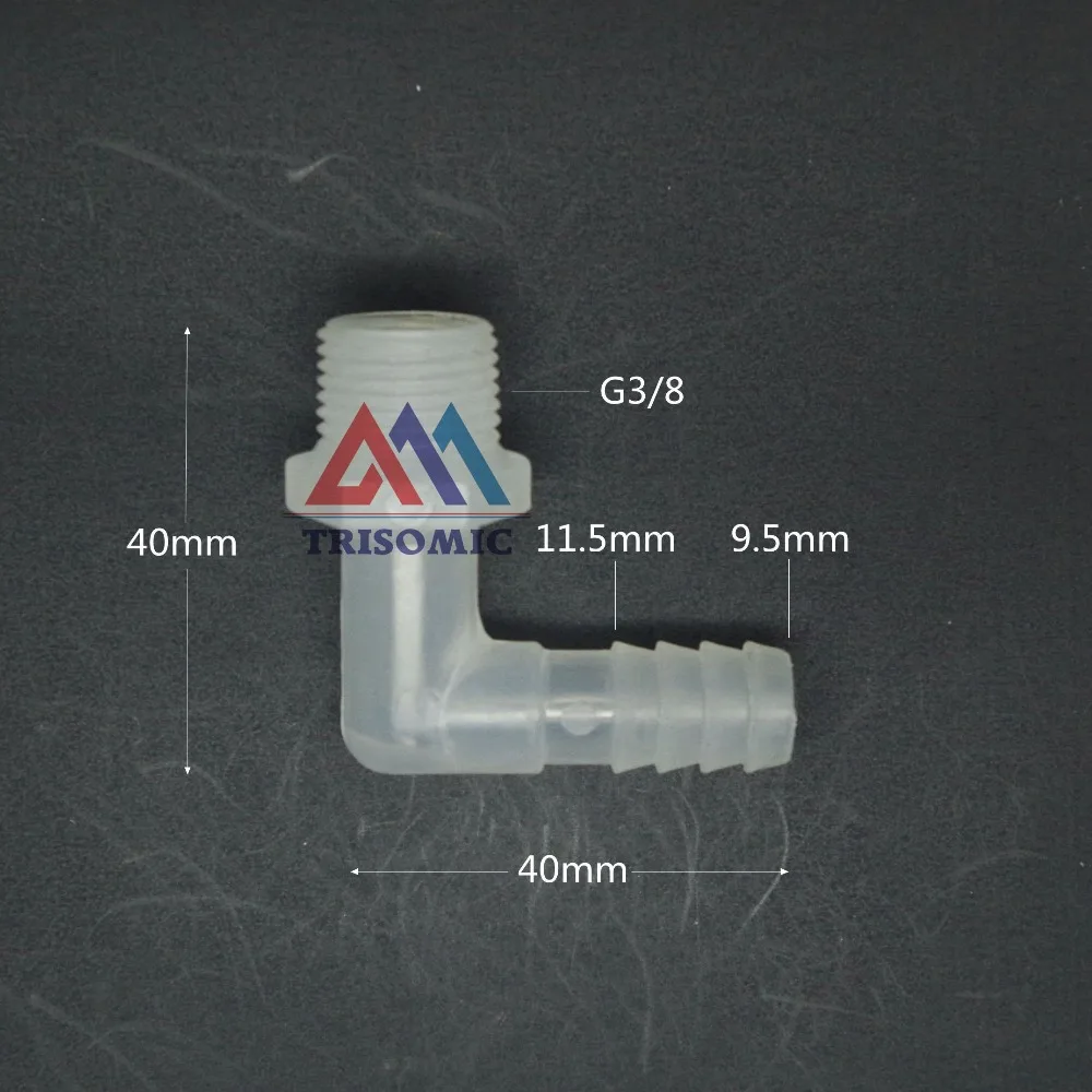 9.5mm*G3/8 Elbow screw thread type Connector Tube Joiner Material PP