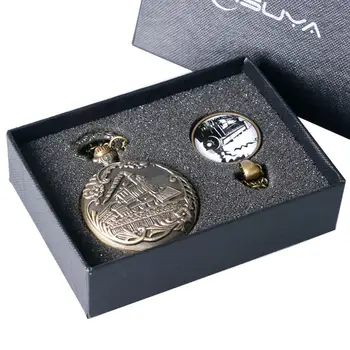 

Vintage Train Locomotive Engine Superman Deadpool Firefighter Necklace Quartz Pedent Gift Pocket Watch Chain Xmas Gift Box Set
