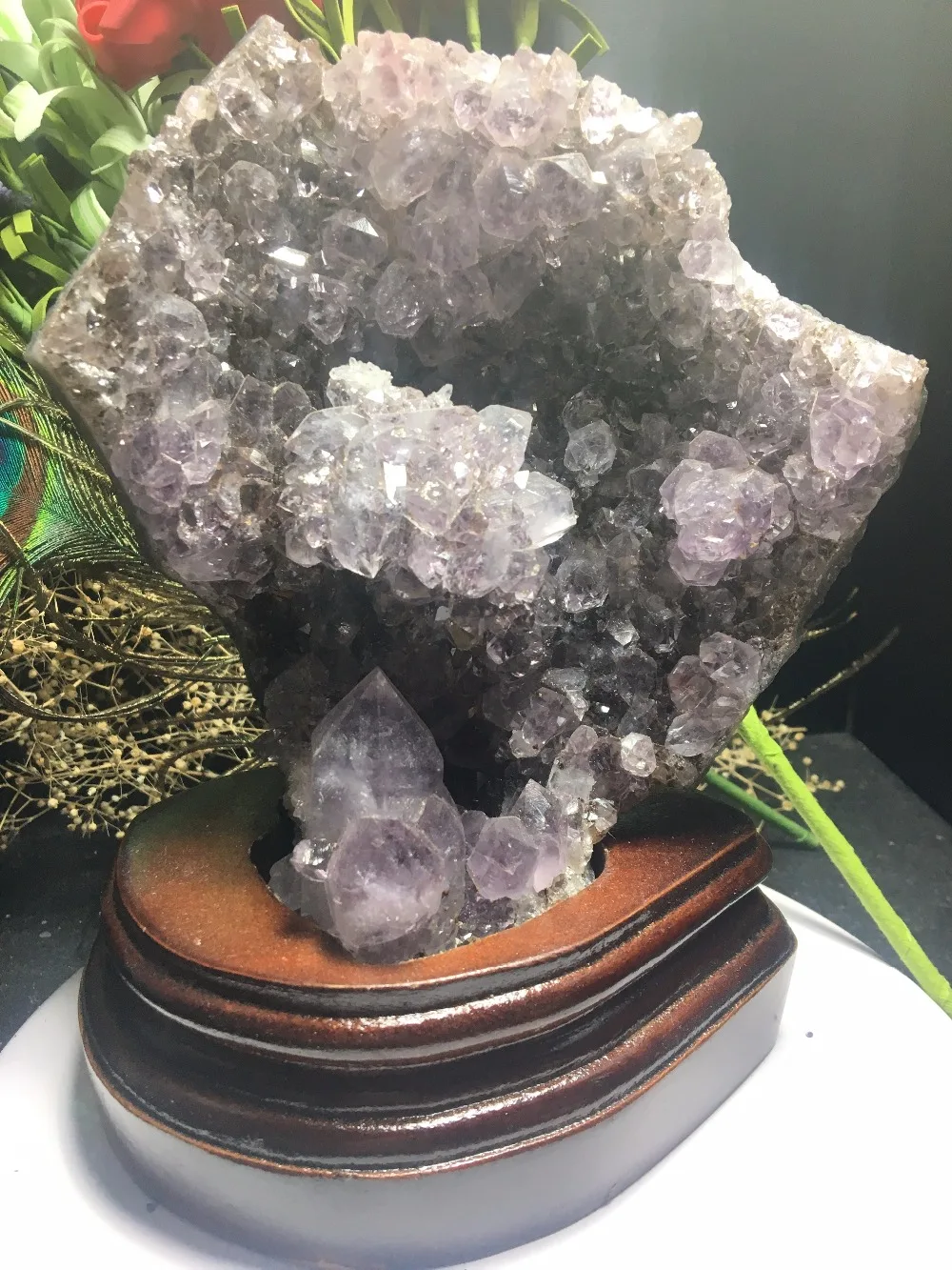 

Natural and beautiful crystal cluster specimen with base decoration as a gift
