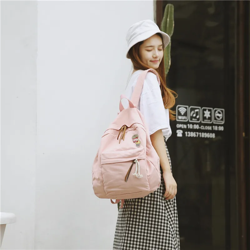 Menghuo Women Backpack for School Teenager Girls Vintage Stylish School Bag Ladies Cotton Fabric Backpack Female Bookbag Mochila (47)