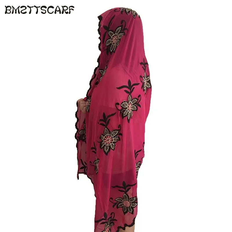 Африканский женский шифоновый шарф, большой шифоновый мусульманский шарф для Шали Обертывания BM378 - Цвет: BM378 3