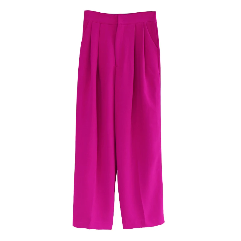 TWOTWINSTYLE длинные брюки женские Высокая Талия одноцветное прямые брюки для Для женщин большой Размеры Повседневное Мода весенняя одежда
