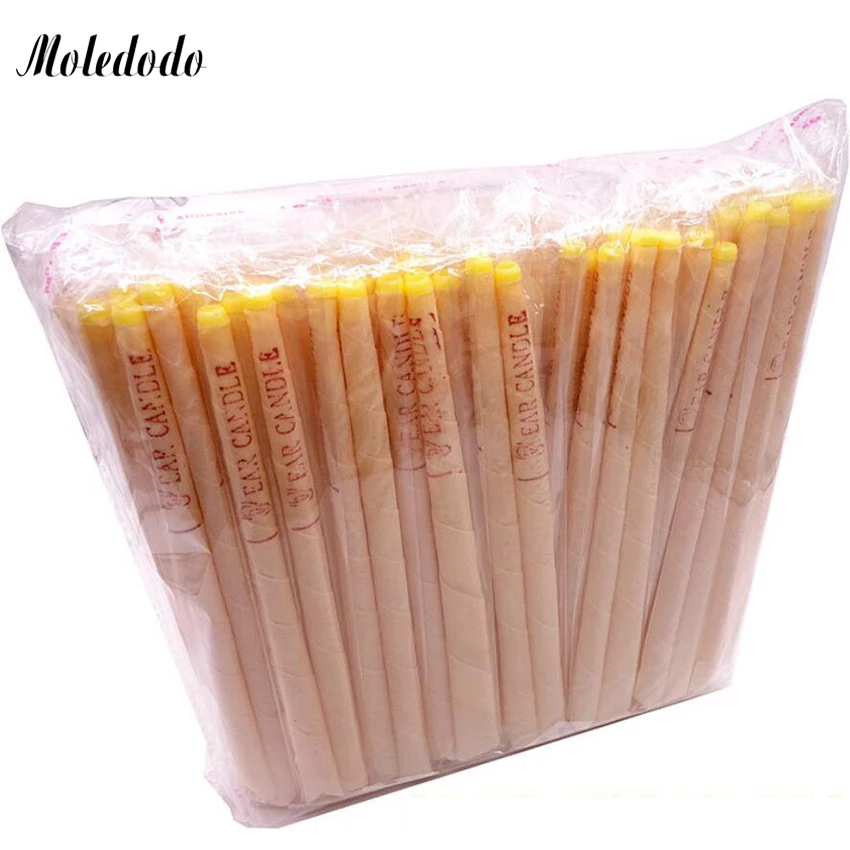 

100Pcs/Set Yellow Ear Cleaner Wax Removal Ear Candles Treatment Care Healthy Horn with Earplugs Horn plug D30