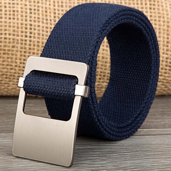 140CM Unisex Men Women Military Solid Belt Adjustable Buckle Weave Canvas Waistband Pants Strip