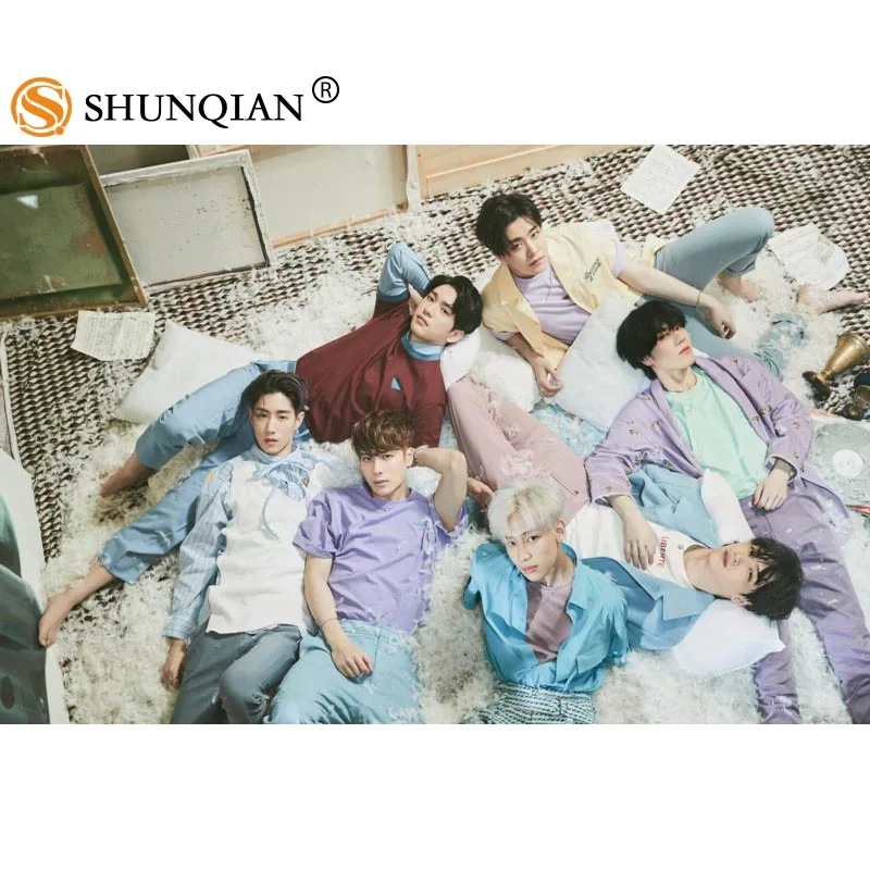 

Hot selling Korean custom GOT7 printed poster living room wall art decorative satin poster custom your image