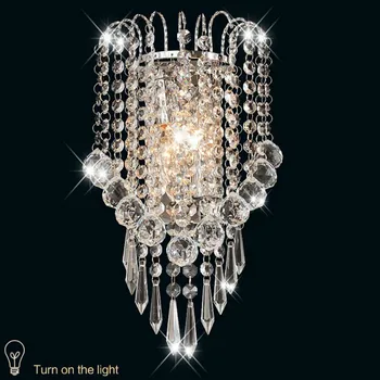 

OYGROUP Wall Light with Crystal Ball Drops Decorative Besides Wall Lamp for Home Sitting Room Bedroom Corridor Hotel No Bulb
