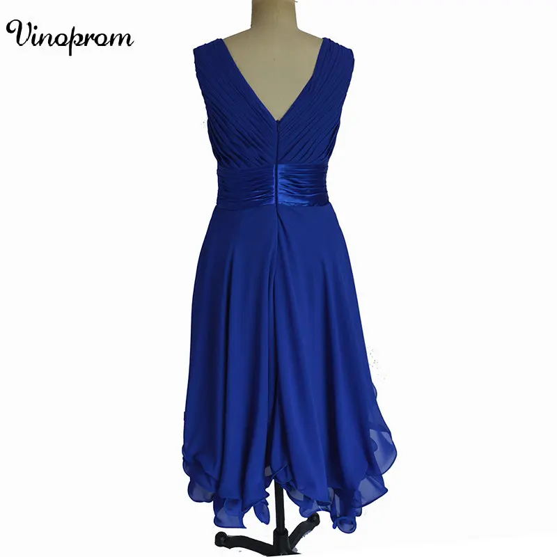 Женское шифоновое платье с открытыми плечами длиной ниже колена|blue cocktail dress|royal blue