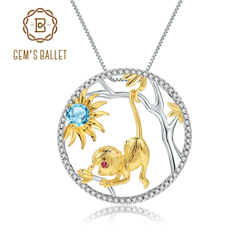 Женский балет GEM'S серебро 925 пробы натуральный Швейцарский Голубой Топаз