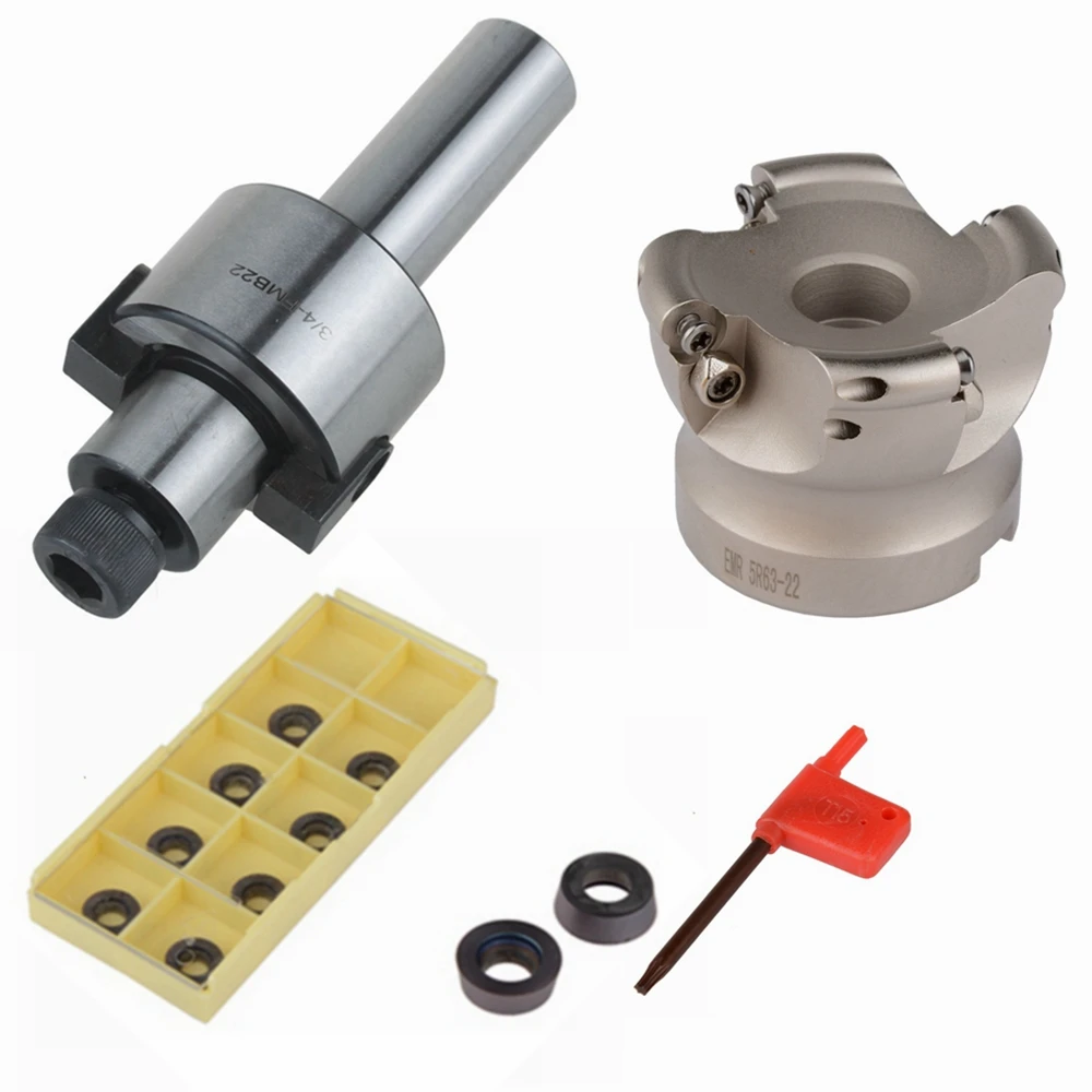 

C3/4-FMB22 Straight Shank Extension Rod EMR 5R 63-22 Face End Mill Cutter With 10pcs RDMT1003 Inserts CNC Tool