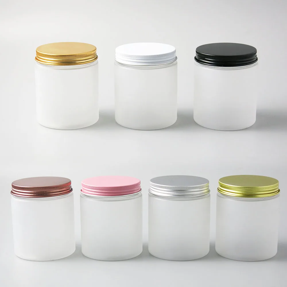 New 30 x 250ML big frosted pet jar with pink gold silver black white