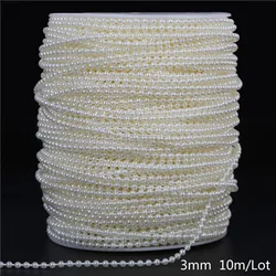 Ivory Pearl Bead Garland for Wedding and Event Decorations (3mm 10meters)