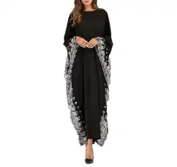 Модный взрослый кружевной халат с вышивкой платье мусульманское турецкое Дубай абайя мусулман арабское поклонение обслуживание большой