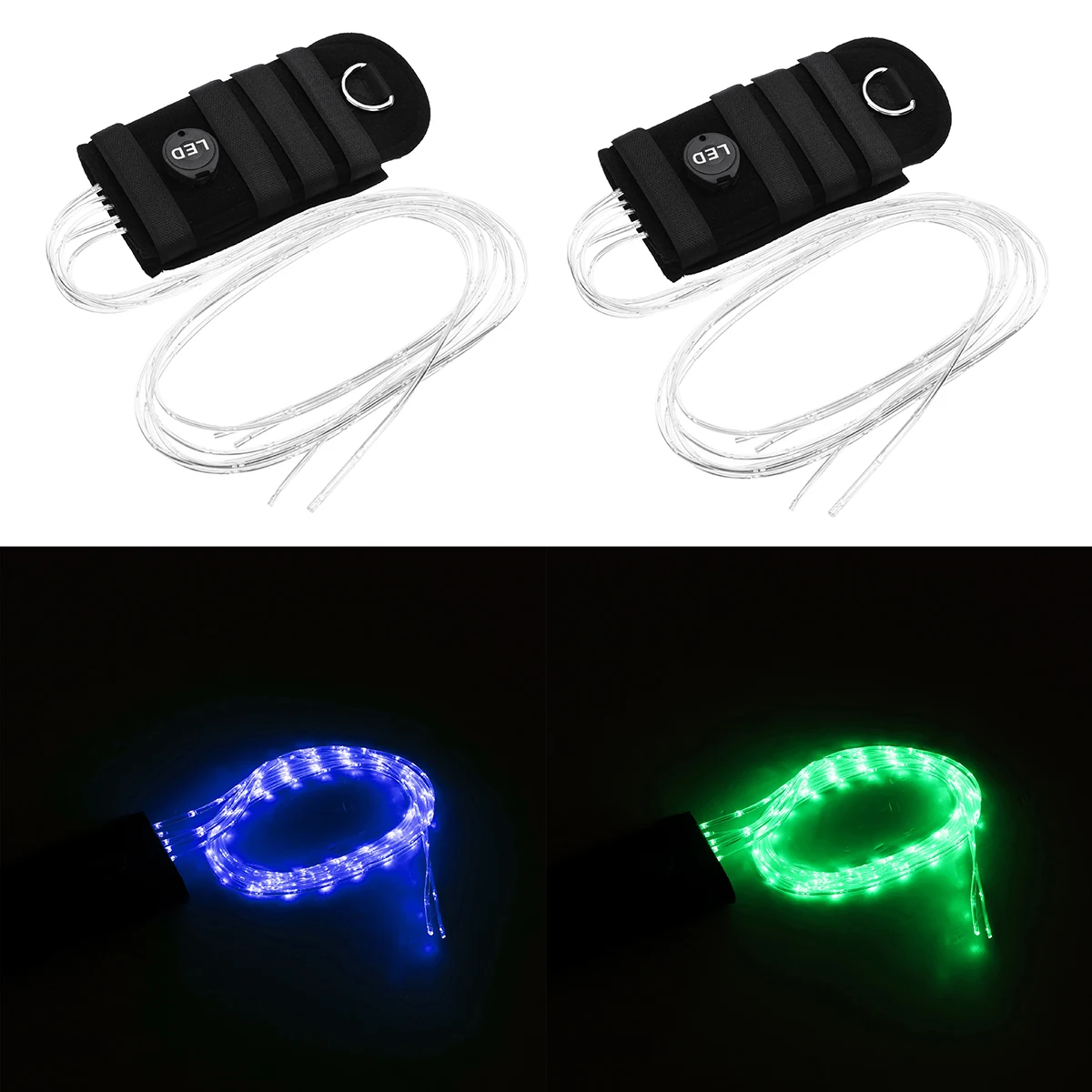 100CM Green Blue Horse Tail USB Lights Chargeable LED Crupper Horse Harness Equestrian Outdoor Sports The Lights Horse Tail