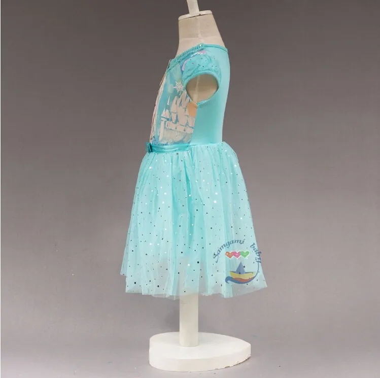 Летний детский костюм Эльзы и Анны платье для девочек детская одежда платье принцессы праздничные платья платье-пачка для маленьких девочек+ накидка