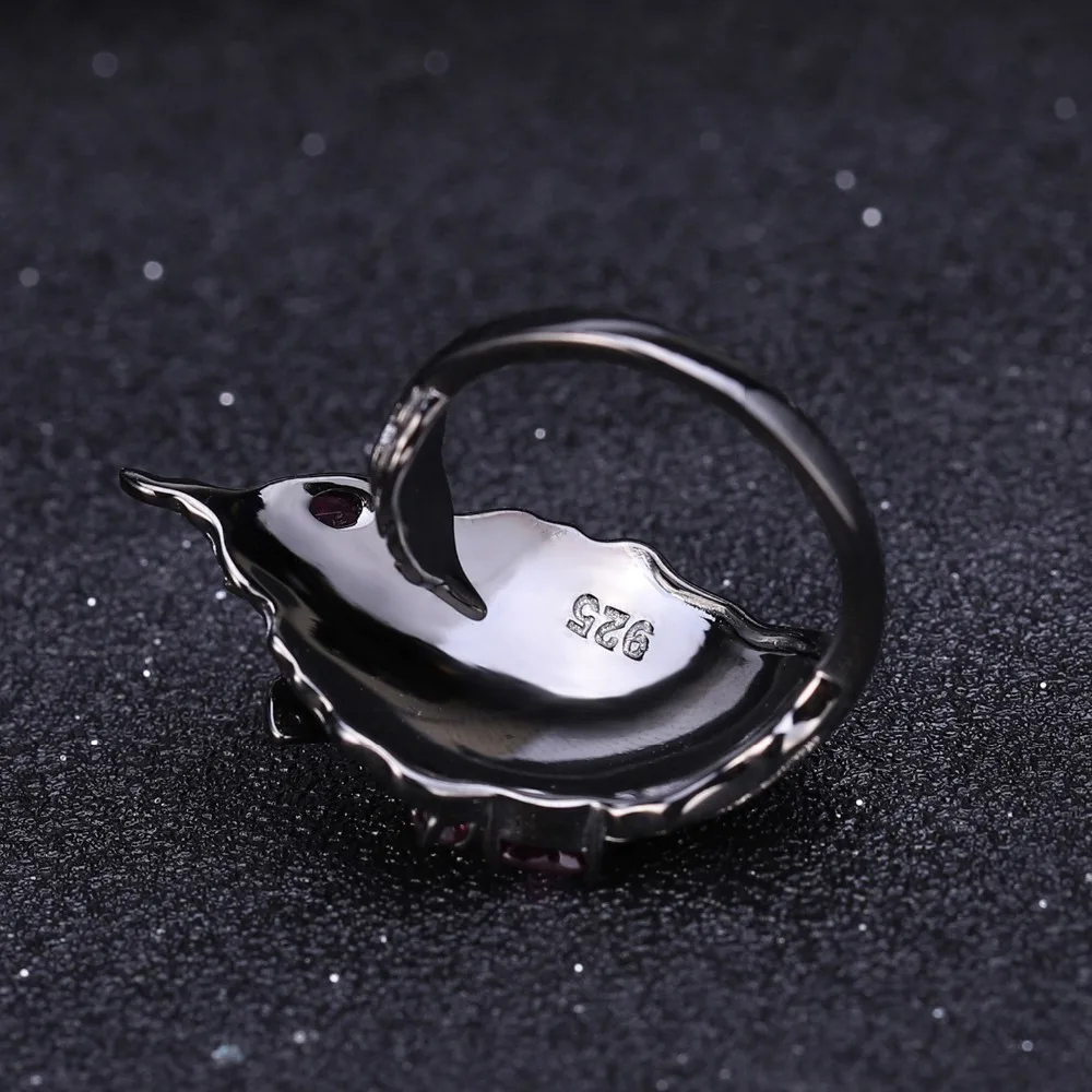GEM'S BALLET, 0.88Ct, натуральный родолит, гранат, регулируемое кольцо, 925 пробы, серебро, ручной работы, кольцо в виде листа, кольца для женщин, бижутерия