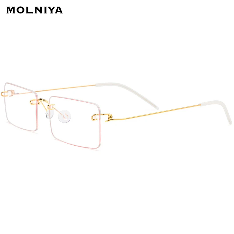 

Screwless Eyewear Prescription Eyeglasses Women Men 2019 New Rimless Square Myopia Optical Korean Titanium Alloy Glasses Frame