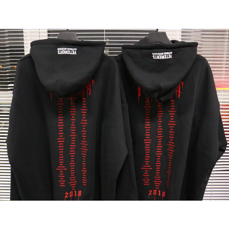  Vetements Hoodies Men Women High-quality Cotton Vetements Hoodie Red Letters Logo Fall Winter Vetem