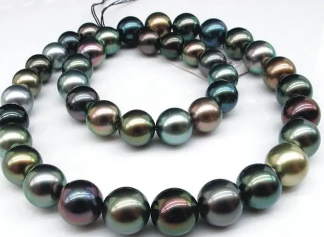 

HOT## Wholesale HUGE 18"11-14MM NATURAL SOUTH SEA GENUINE MULTICOLOR PEARL NECKLACE