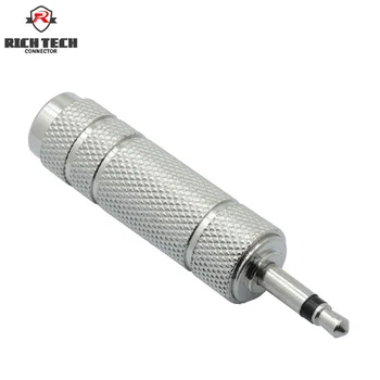 

8pcs/lot METAL 3.5mm mono male plug to 6.35mm mono female jack connector AUDIO/VIDEO ADAPTER