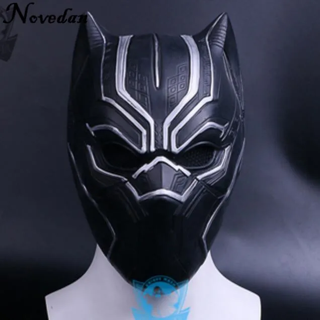 

New 2018 Solid 3D Black Panther Mask Movie Fantastic Four Cosplay Men's Silicone Party Masks For Halloween