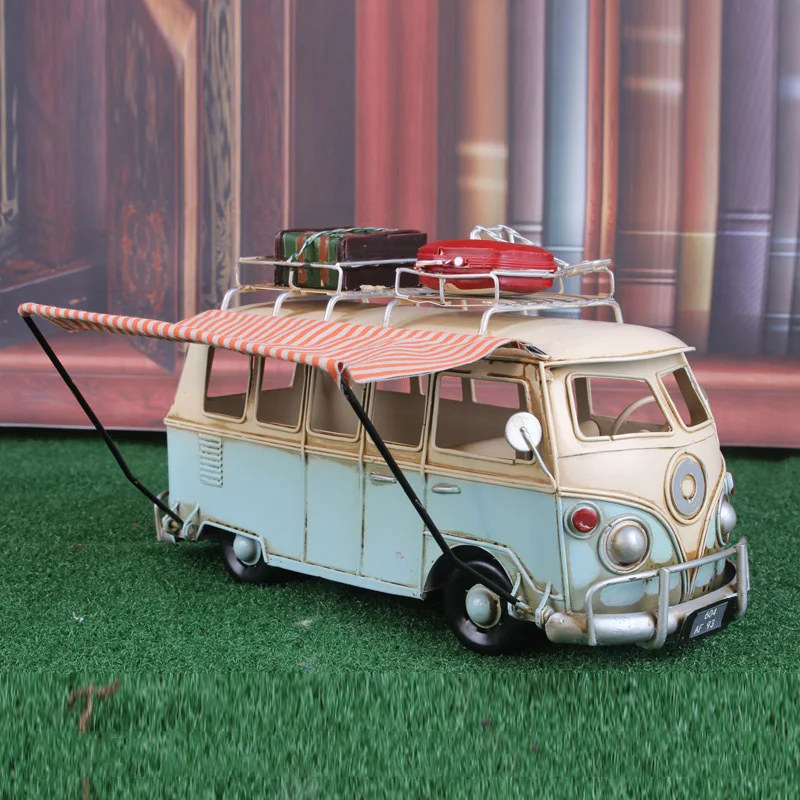 Винтаж караван Роскошные для пособия по немецкому языку бренд автобус Onibus модель игрушки ручной работы в стиле ретро цвет металлическая модель автомобиля